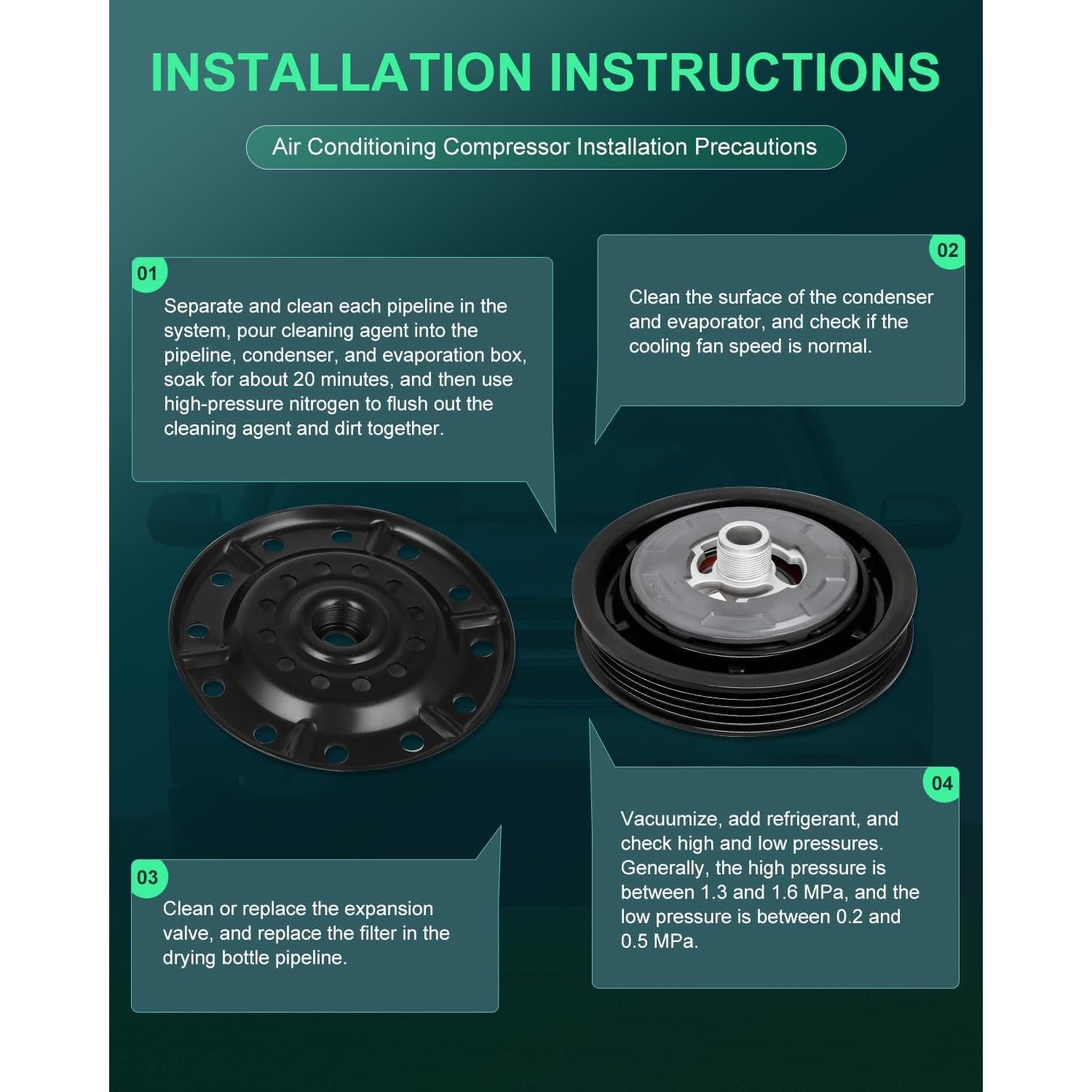 Embrague de Compresor de AC SCITOO para Toyota Yaris 1.5L