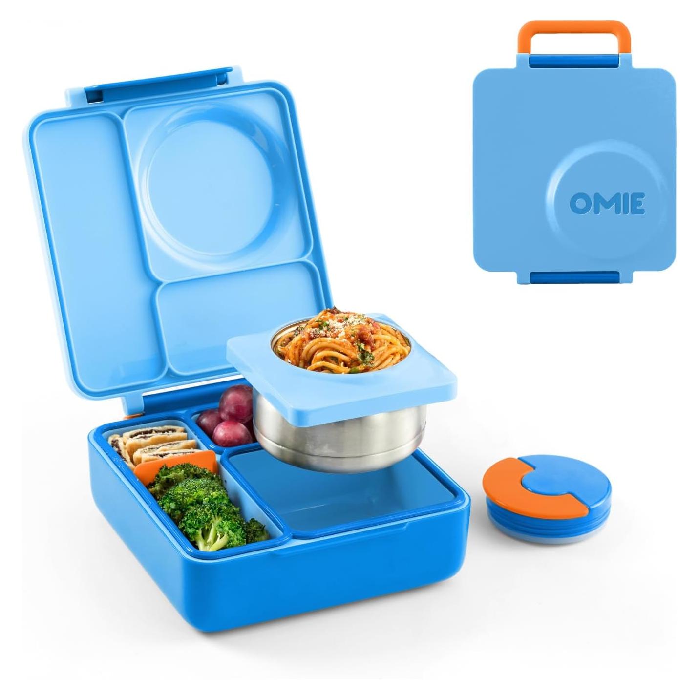 OmieBox Bento Box Aislada para Niños - 3 Compartimentos Cielo Azul
