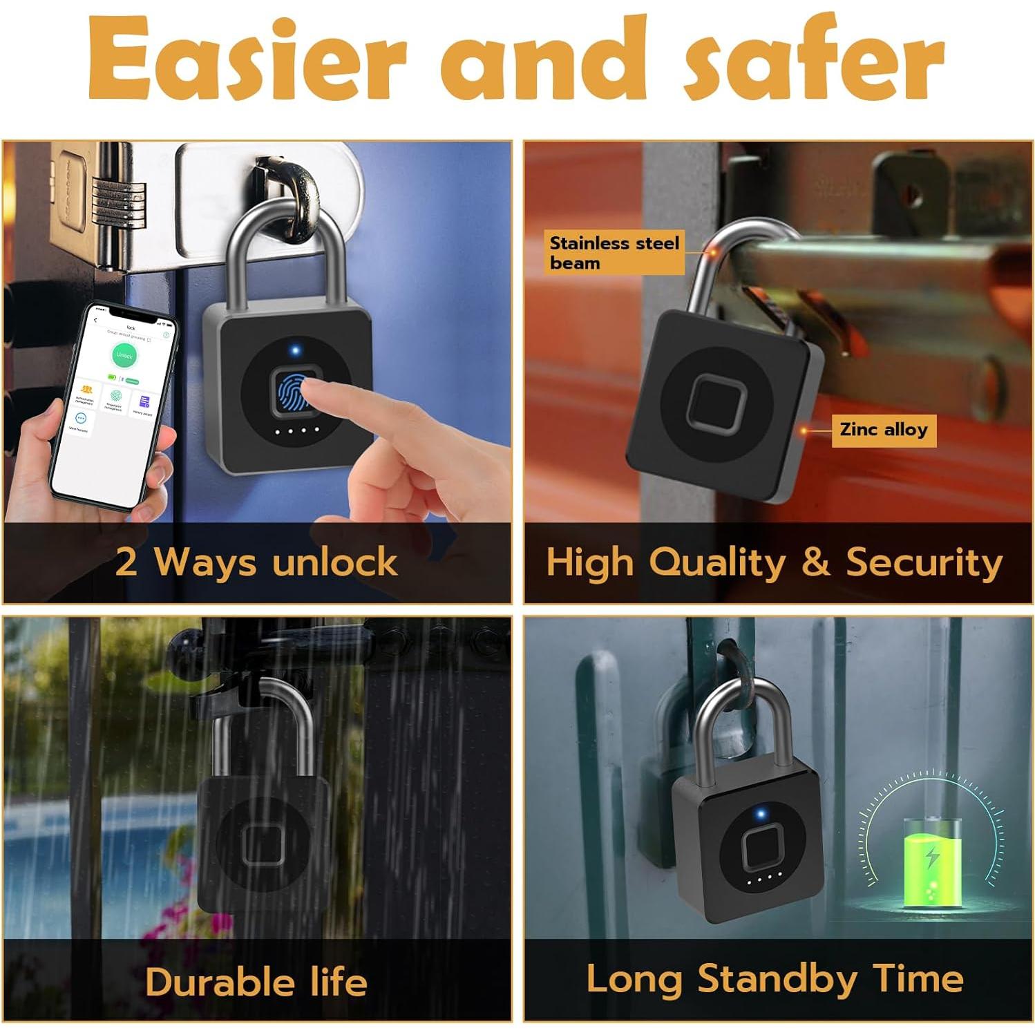 Candado Biométrico Pothunder YL-P6BF con App, Impermeable