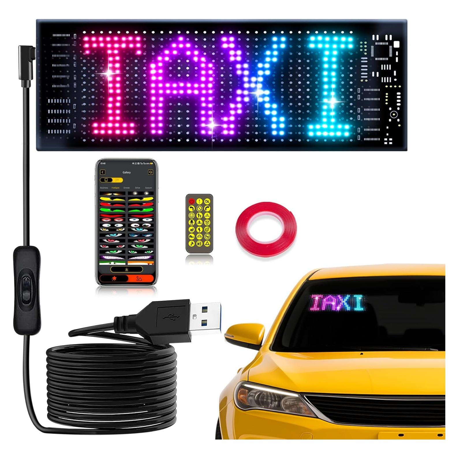 Cartel LED Programable Pak HRP-1632 para Autos 7.1x17.2cm