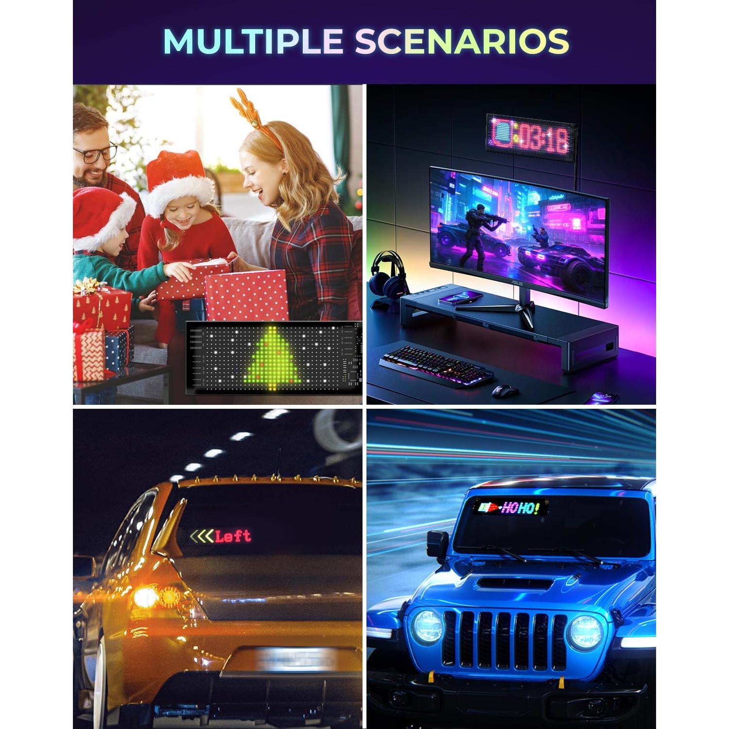 Cartel LED Programable Pak HRP-1632 para Autos 7.1x17.2cm