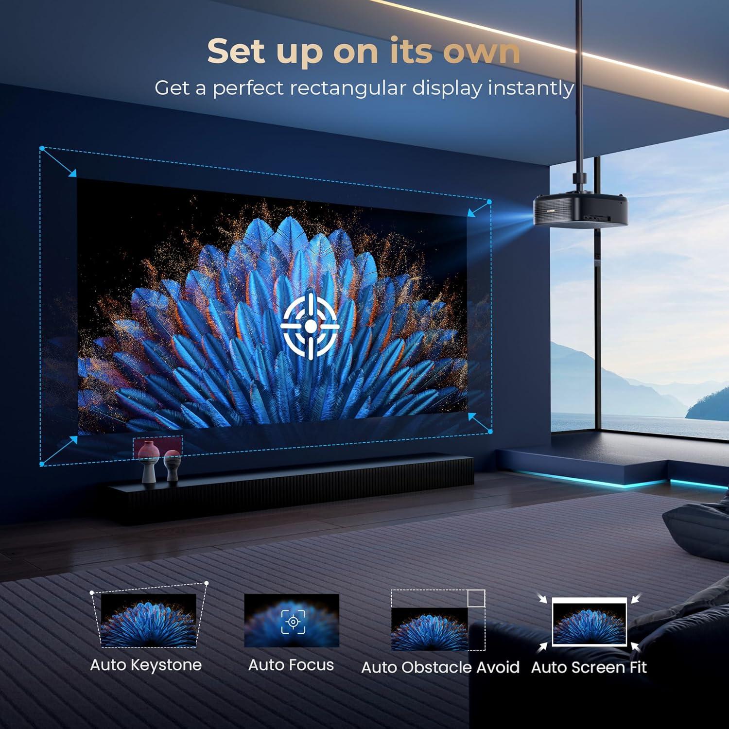 Proyector Alvar V800P 4K 1000 ANSI WiFi 6 Bluetooth 30W