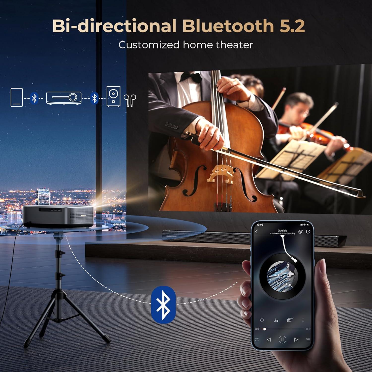 Proyector Alvar V800P 4K 1000 ANSI WiFi 6 Bluetooth 30W