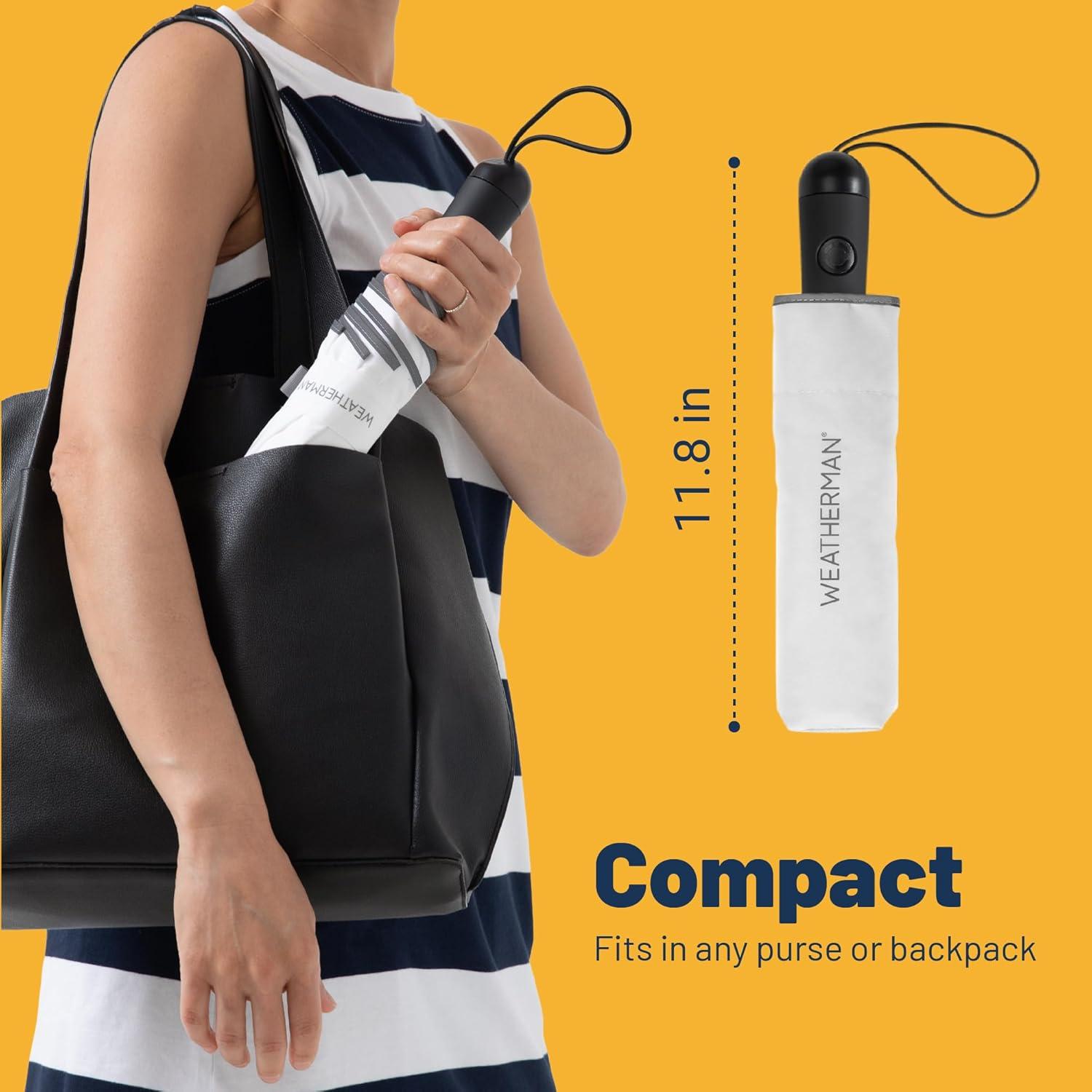 Paraguas Weatherman Mini Compacto Resistente al Viento 30 cm