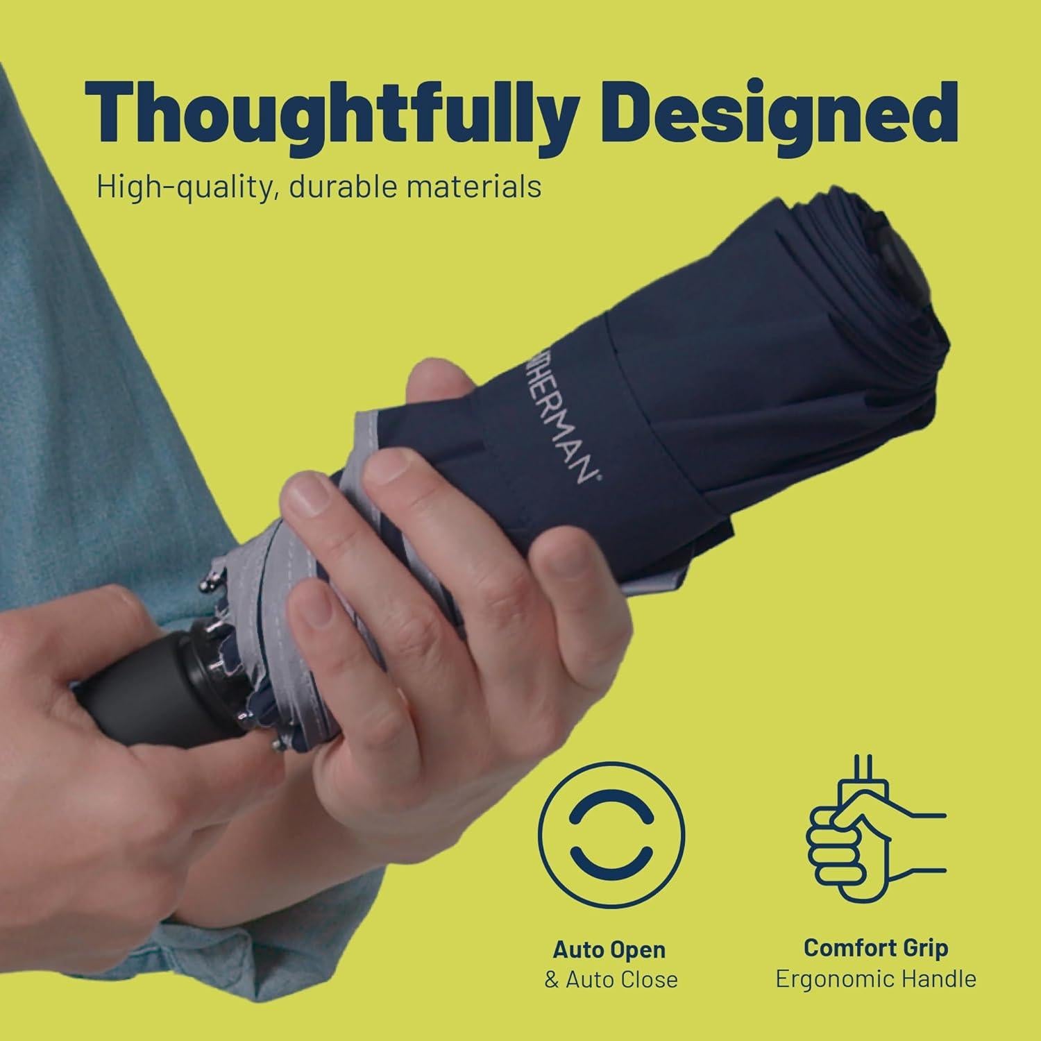 Paraguas Weatherman Mini Compacto Resistente al Viento 30 cm