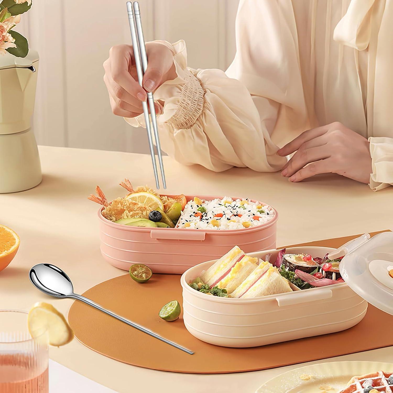 Juego de Palillos y Cucharas Kucensi Acero Inoxidable 3 Piezas