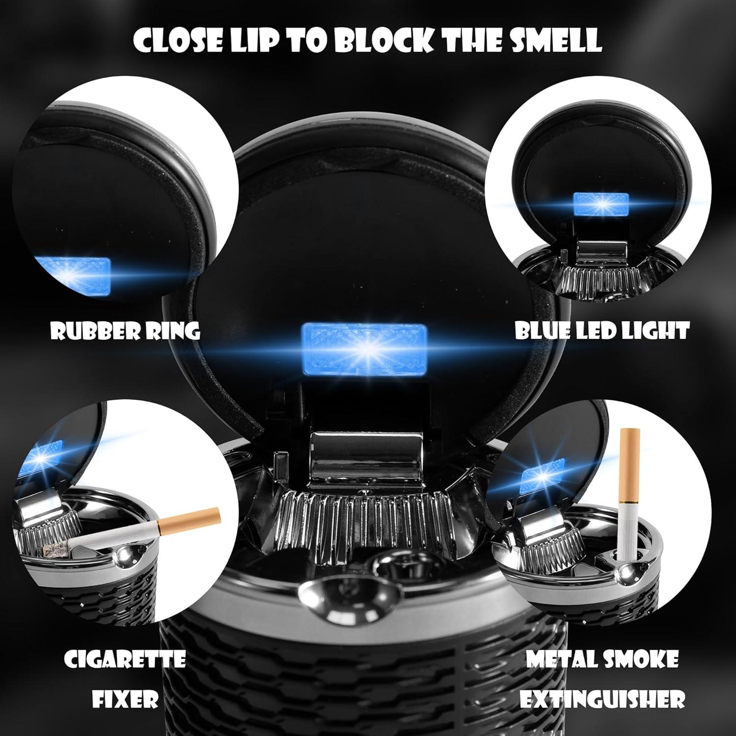 Cenicero de Auto SOLARXIA con Tapa LED Desmontable