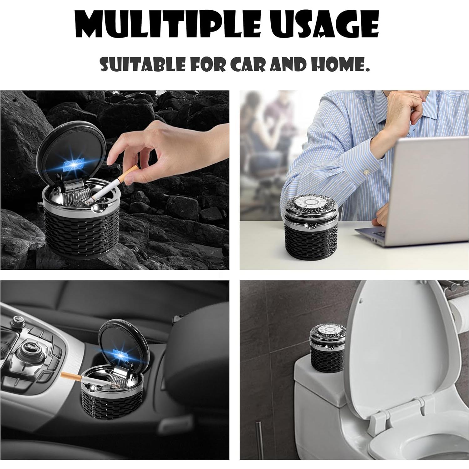 Cenicero de Auto SOLARXIA con Tapa LED Desmontable