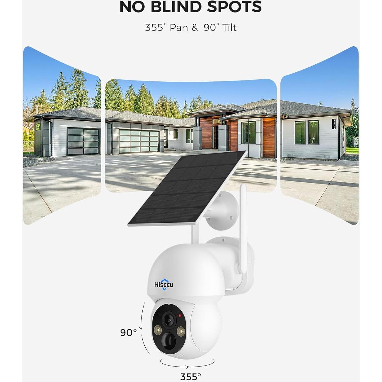 Cámara de Seguridad Solar Hiseeu 4MP Inalámbrica Exterior