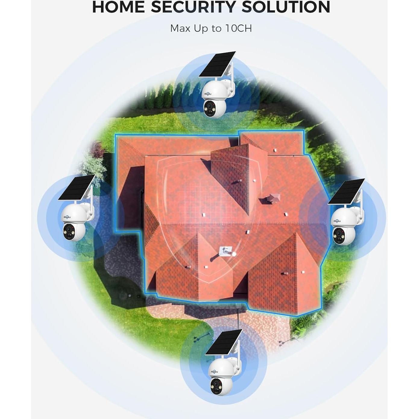 Cámara de Seguridad Solar Hiseeu 4MP Inalámbrica Exterior