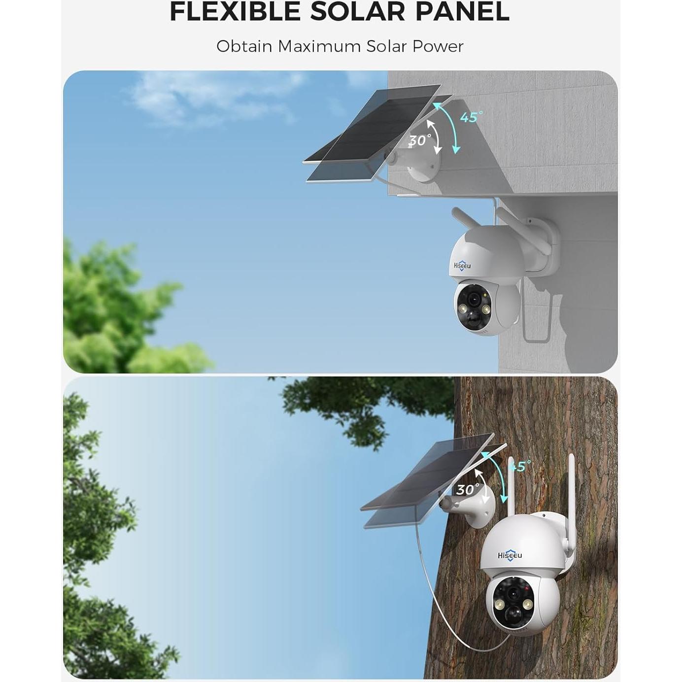 Cámara de Seguridad Solar Hiseeu 4MP Inalámbrica Exterior