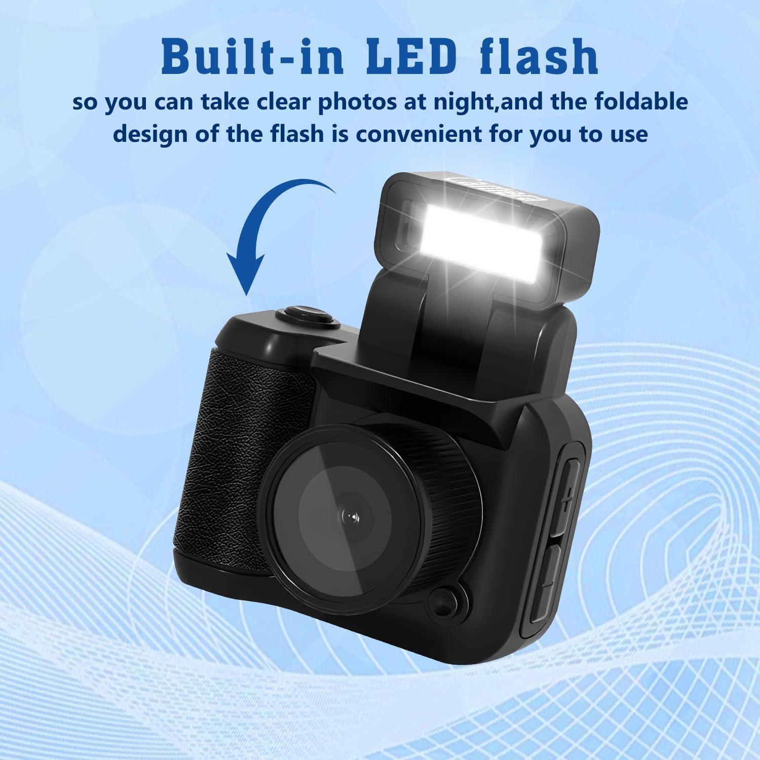 Mini Cámara Llavero ZXJ486957 1080P HD Retro Snap Negra