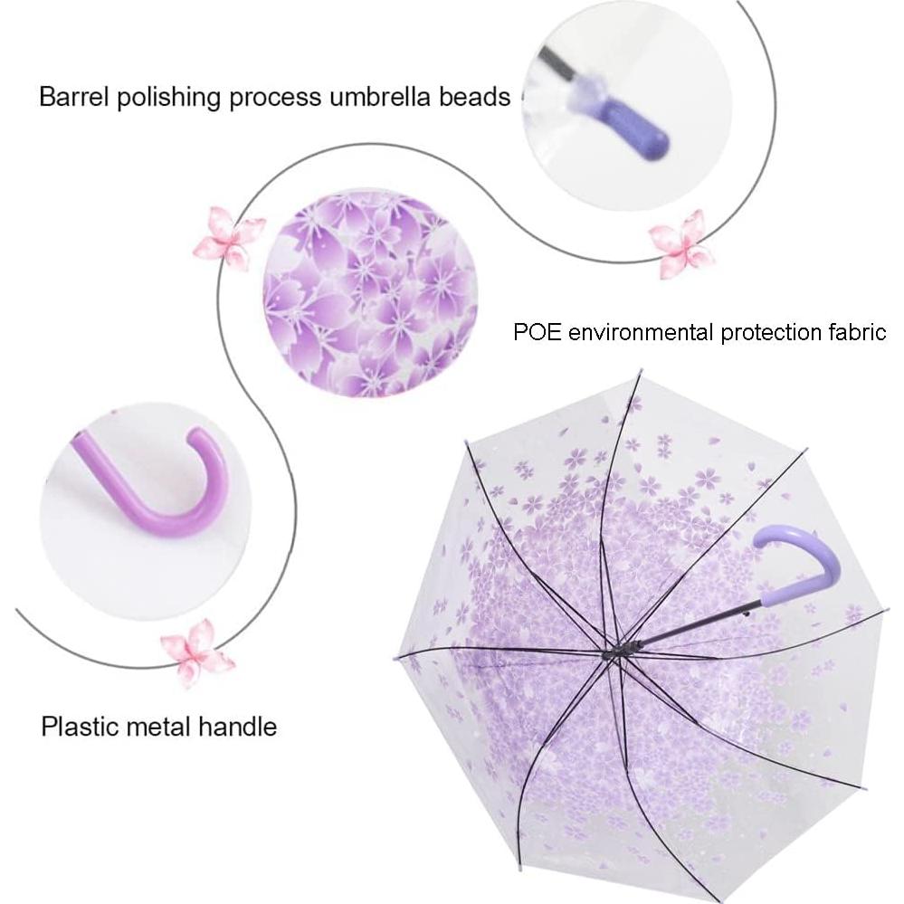 Paraguas Transparente Burbuja Gxybb Flores de Cerezo 81cm