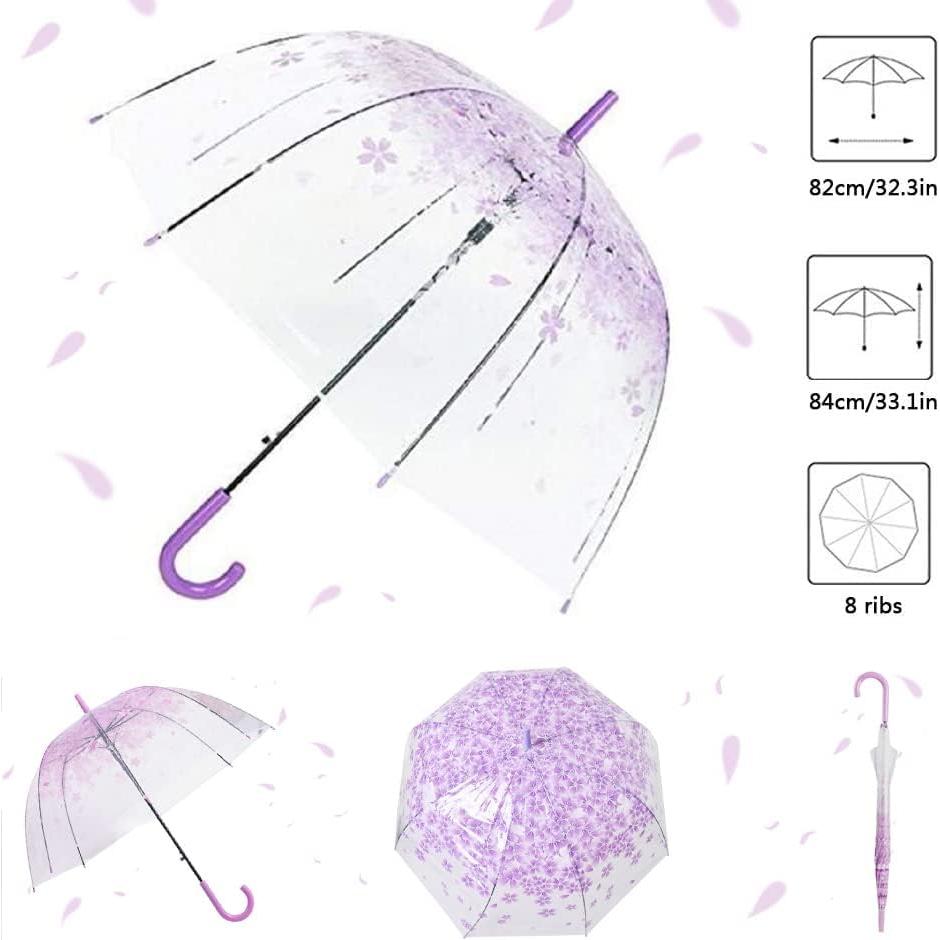 Paraguas Transparente Burbuja Gxybb Flores de Cerezo 81cm