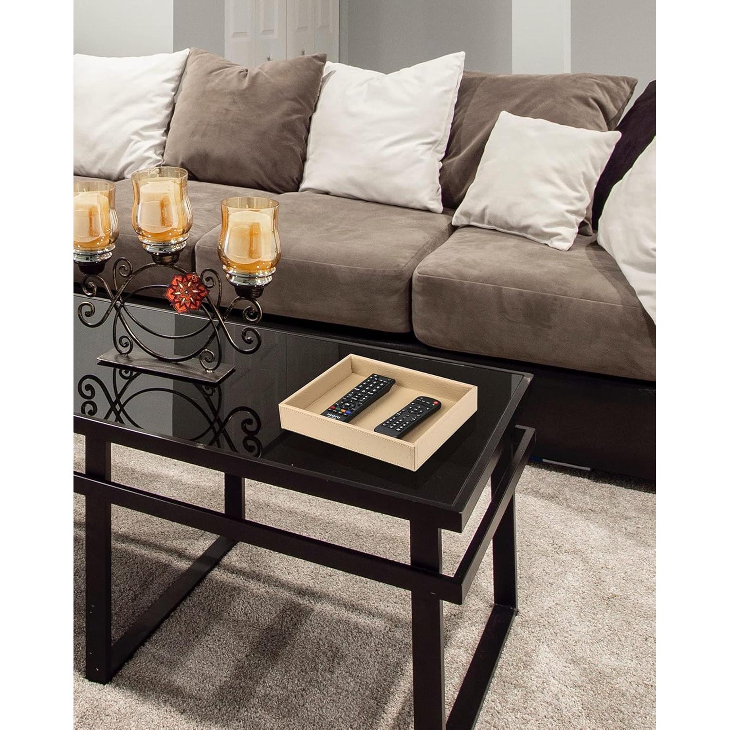 Bandeja de Tocador HofferRuffer de Cuero Sintético Beige 25.9x21.3cm