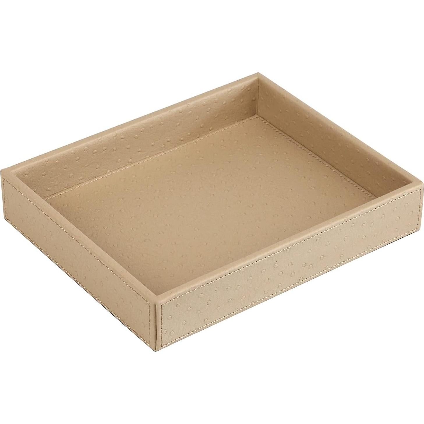 Bandeja de Tocador HofferRuffer de Cuero Sintético Beige 25.9x21.3cm