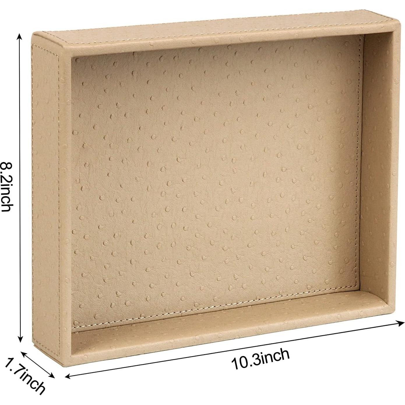 Bandeja de Tocador HofferRuffer de Cuero Sintético Beige 25.9x21.3cm