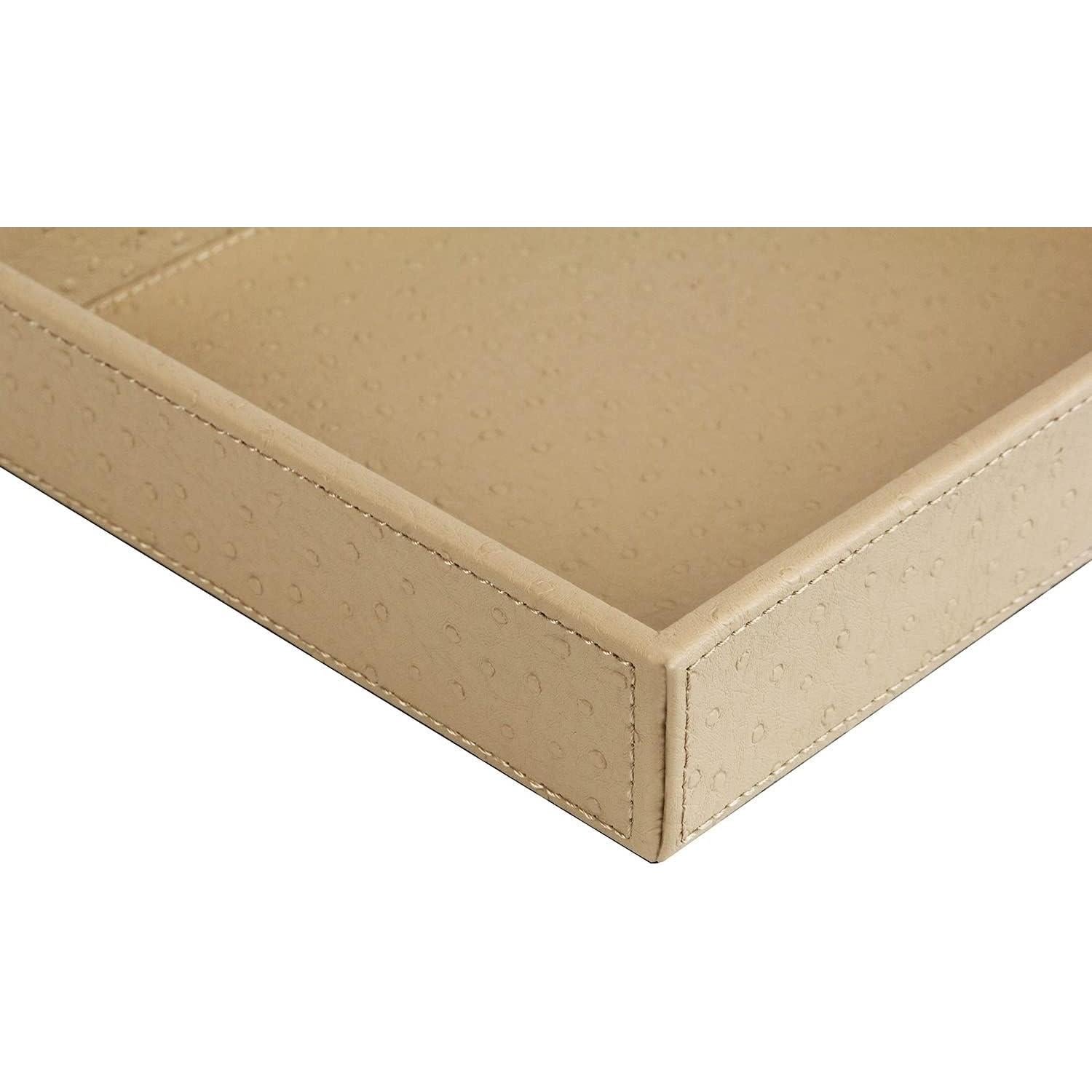 Bandeja de Tocador HofferRuffer de Cuero Sintético Beige 25.9x21.3cm