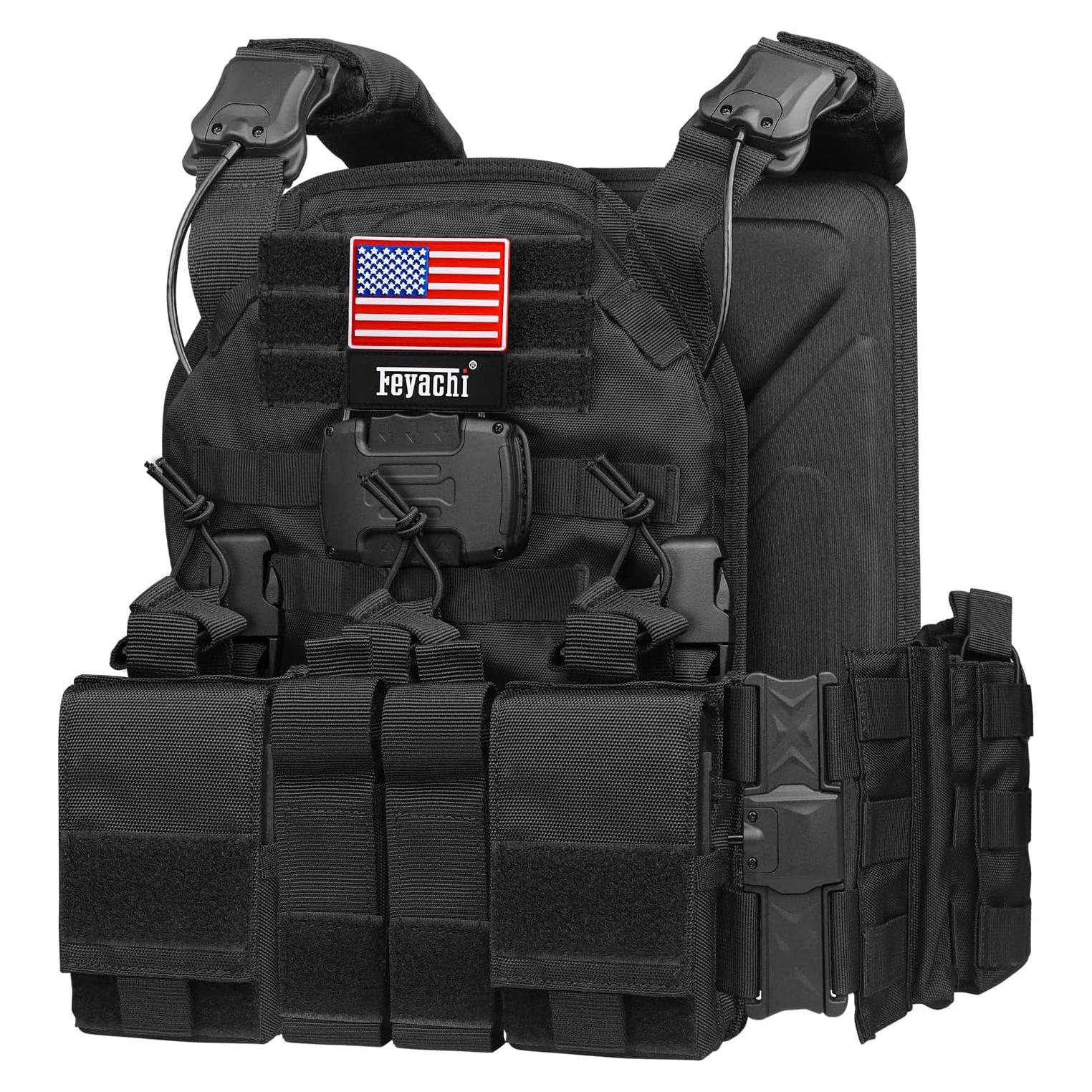 Chaleco Táctico Feyachi TM 20 Ajustable MOLLE Negro