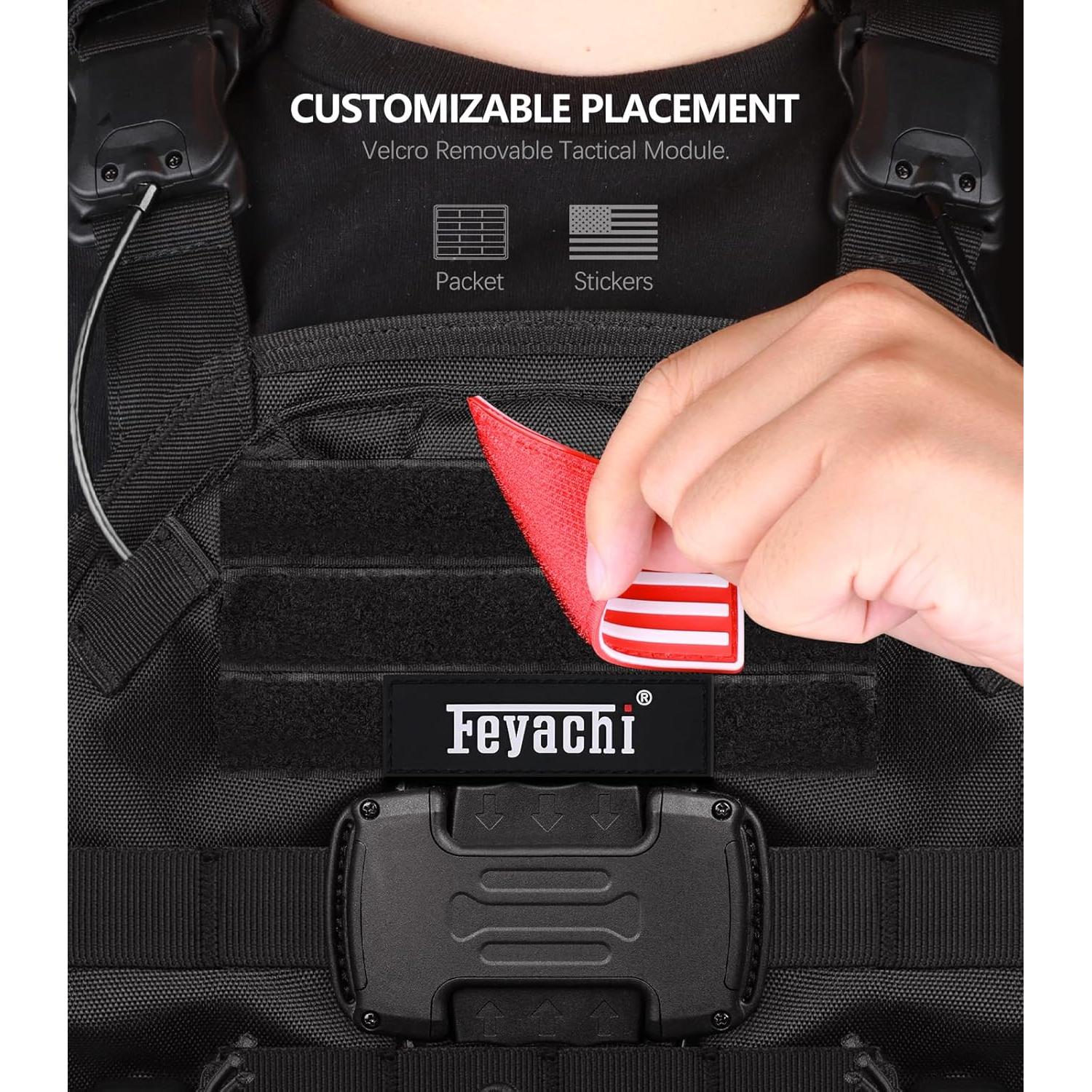 Chaleco Táctico Feyachi TM 20 Ajustable MOLLE Negro