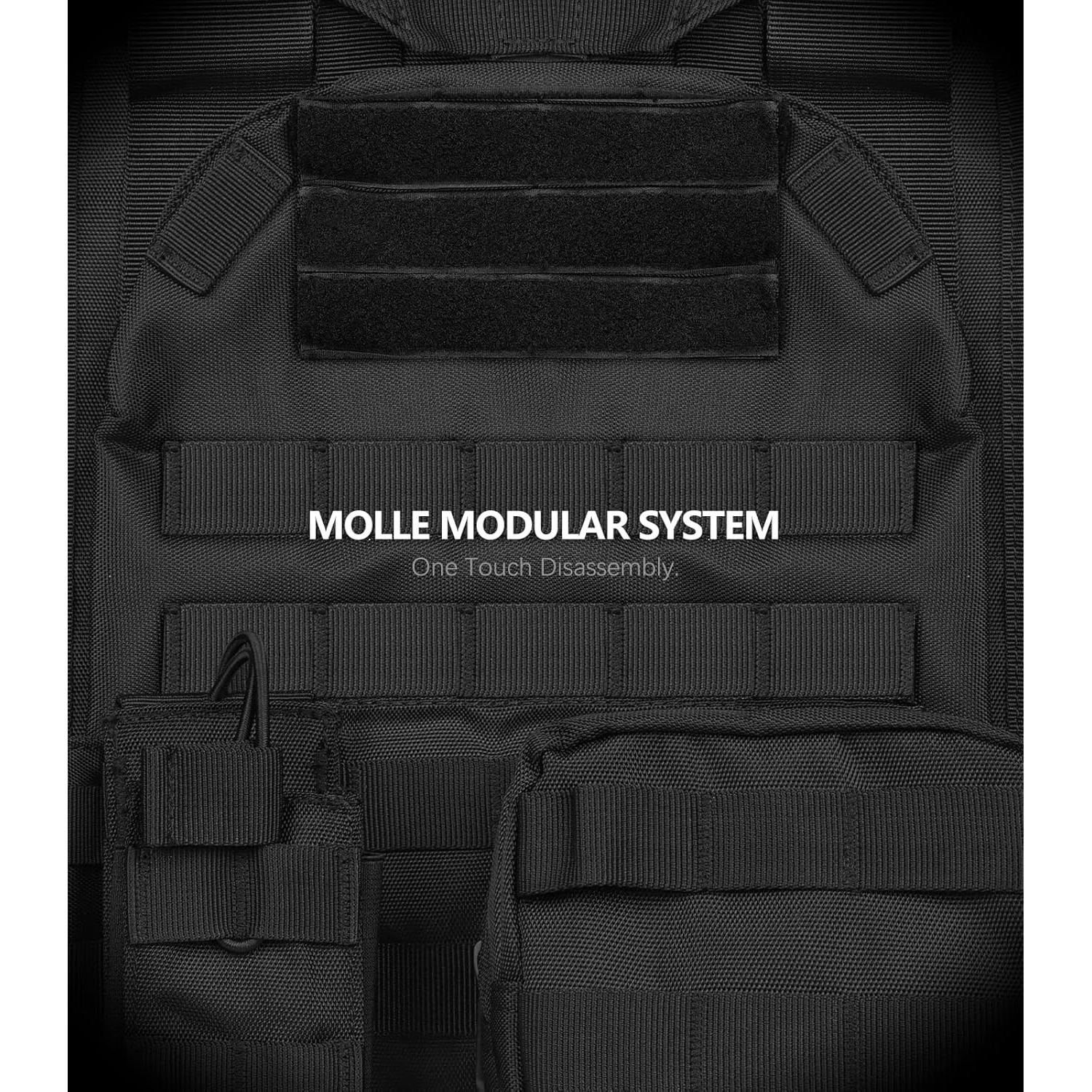 Chaleco Táctico Feyachi TM 20 Ajustable MOLLE Negro