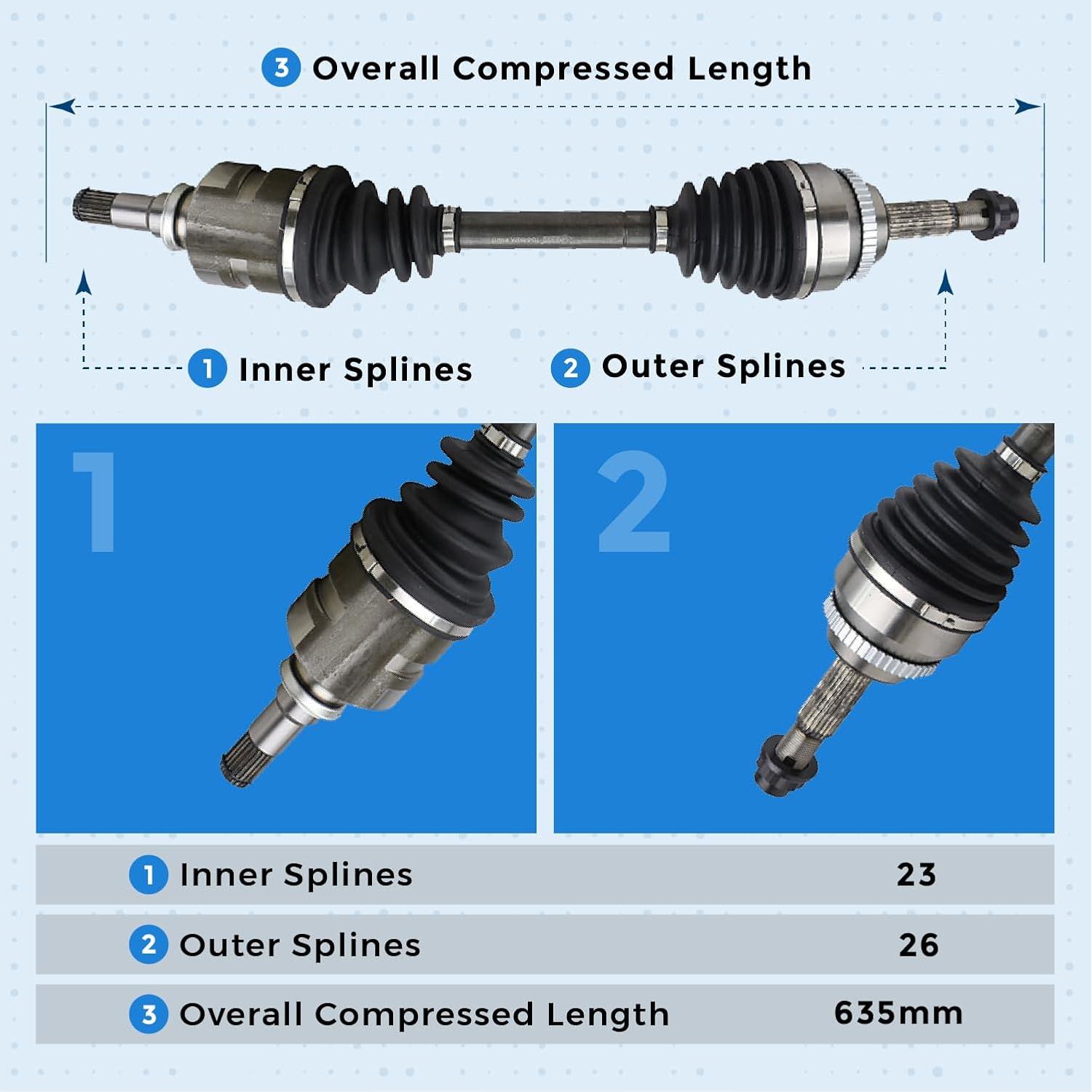 Eje de transmisión CV Bode-man para Toyota Corolla 2003-2008
