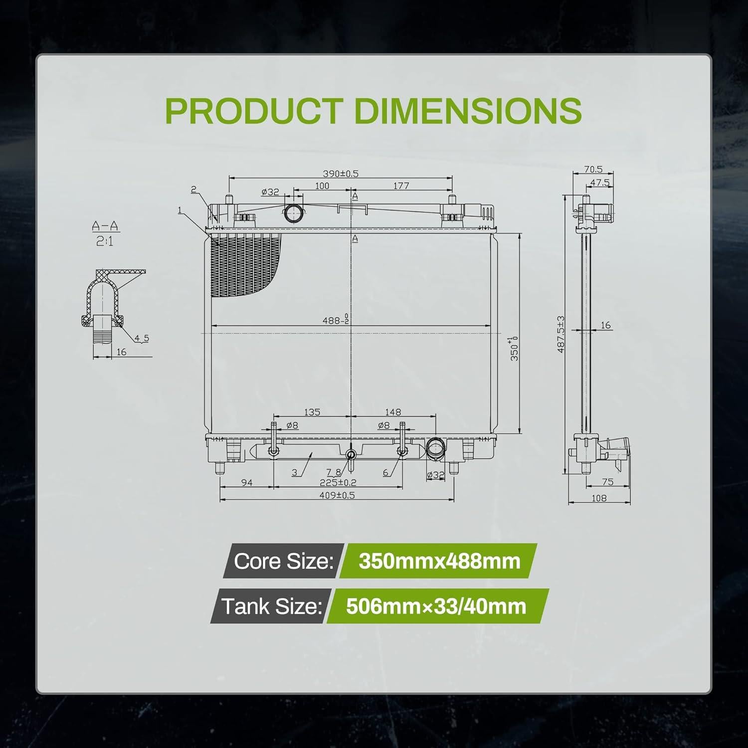Radiador Autosaver88 Compatible Yaris 2006-2019 1.5L 1.8L