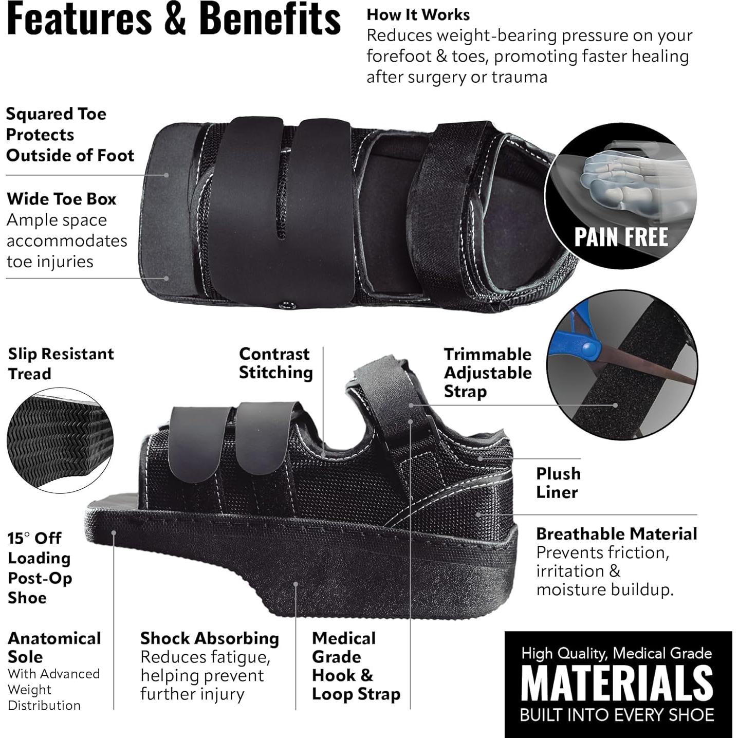 Zapato Post-Operativo Wedge Braceapedia Talla XS Alivio Lesiones