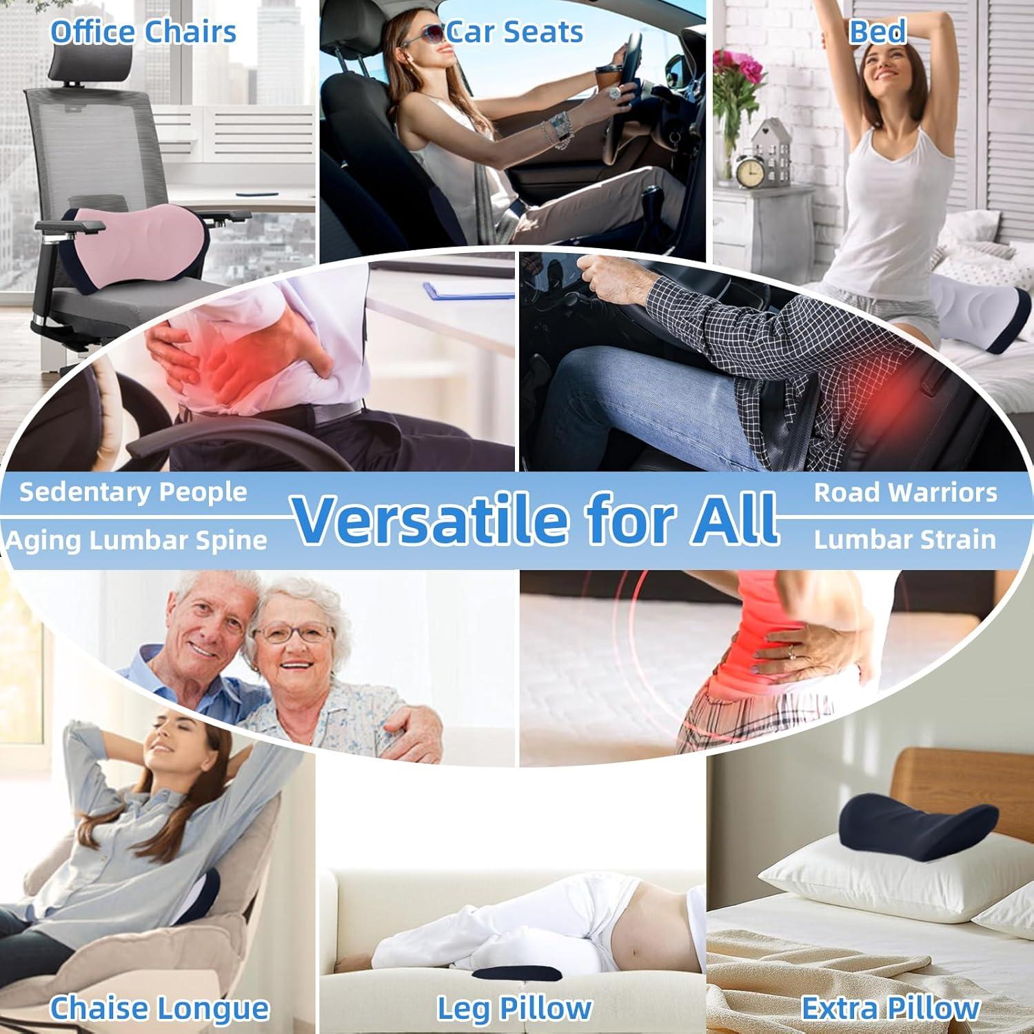 Almohada Lumbar Ergonómica Lekewn - Soporte Espalda 44.7x21.8cm