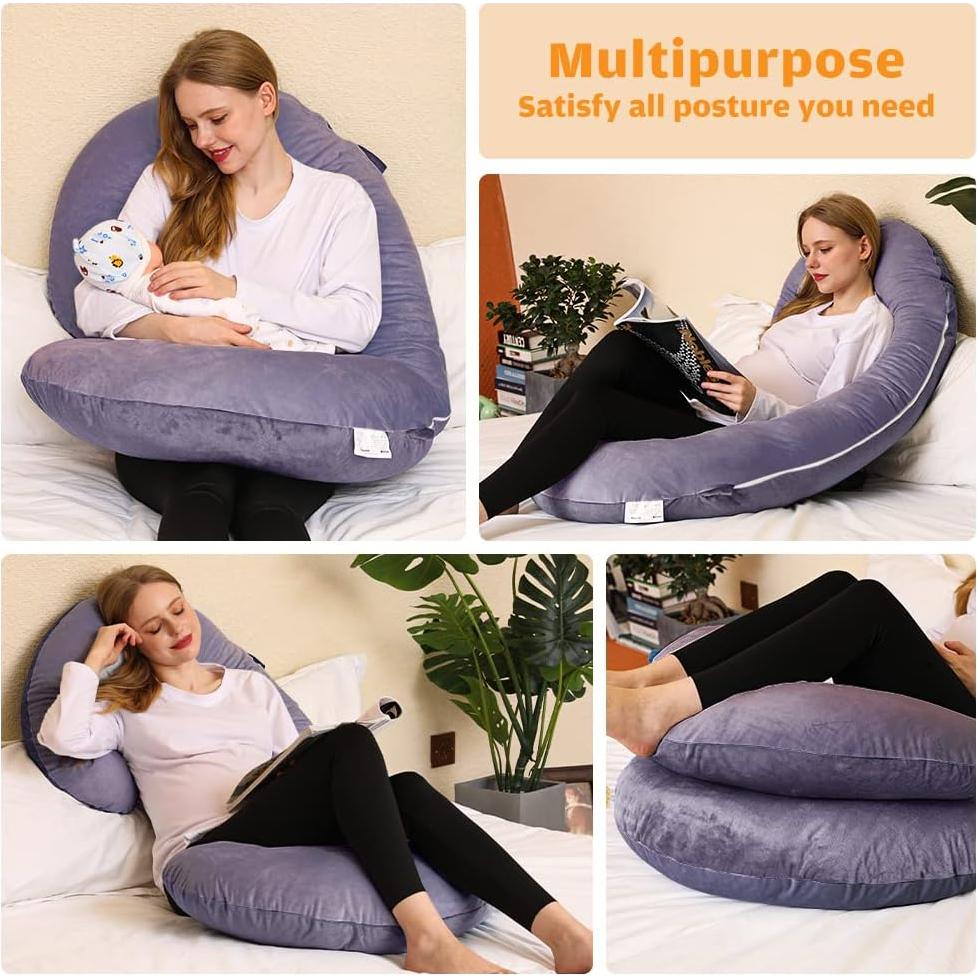 Almohada de Embarazo Chilling Home 140x66 cm Gris Cuerpo Completo