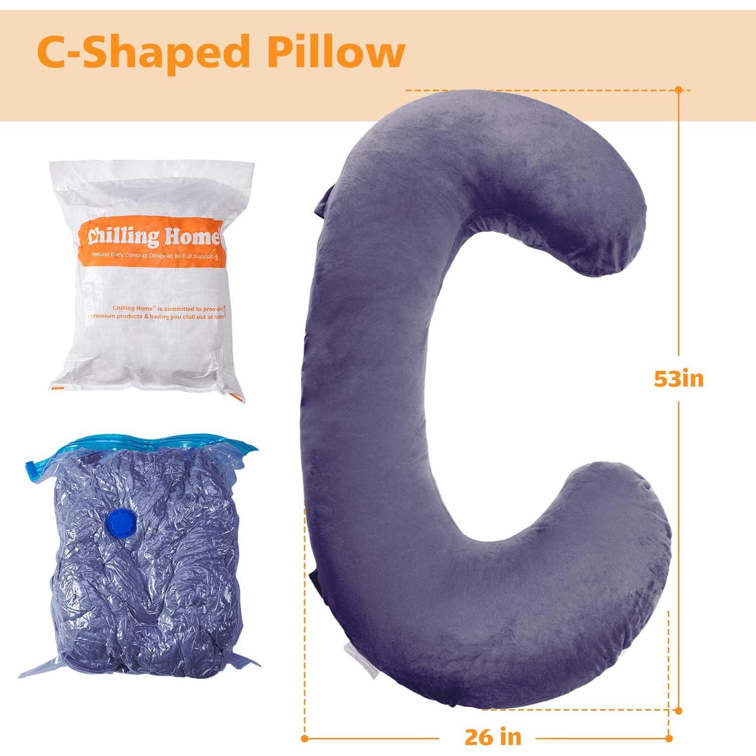 Almohada de Embarazo Chilling Home 140x66 cm Gris Cuerpo Completo