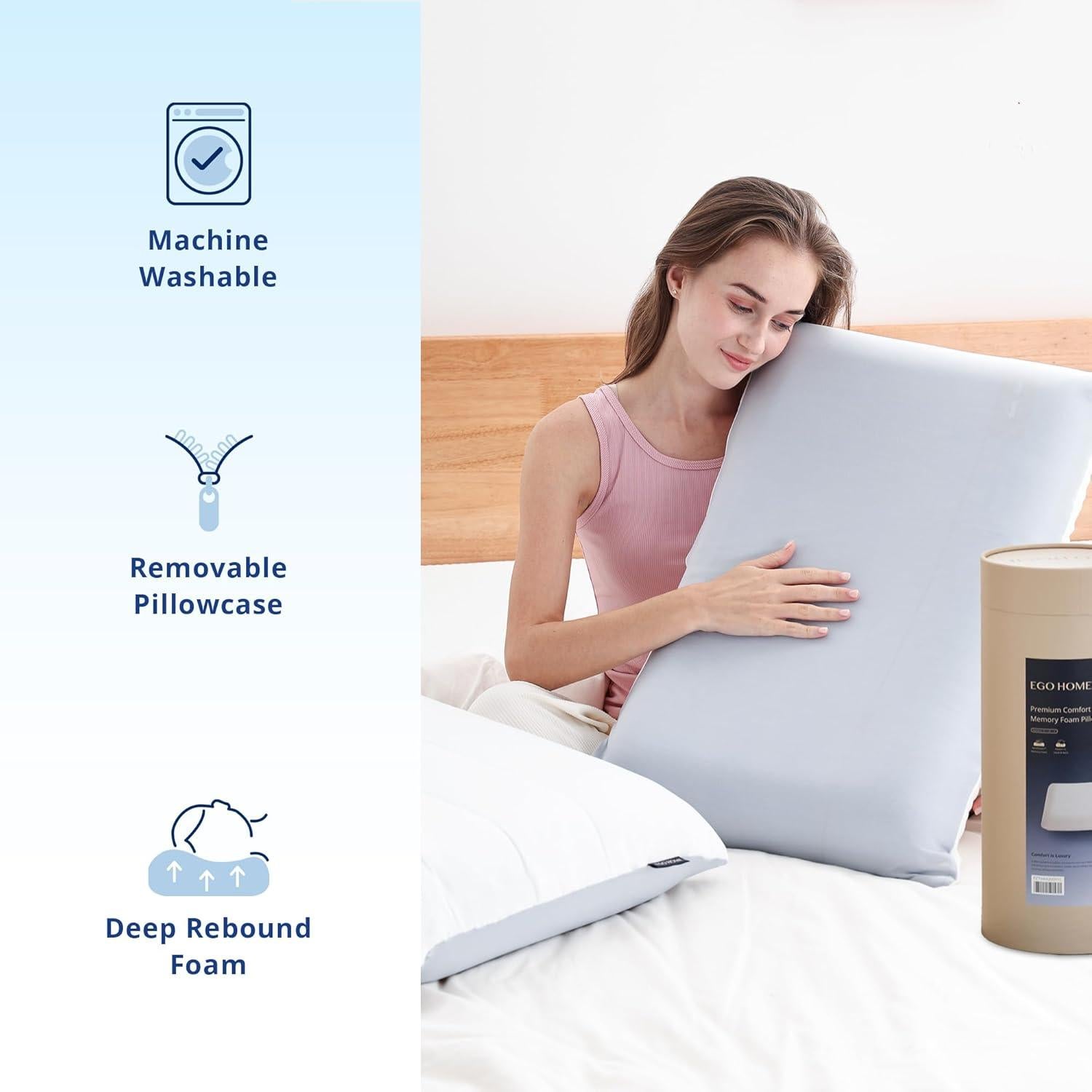 Almohada Ergonómica EGOHOME Espuma con Memoria Refrigerante 66x41cm