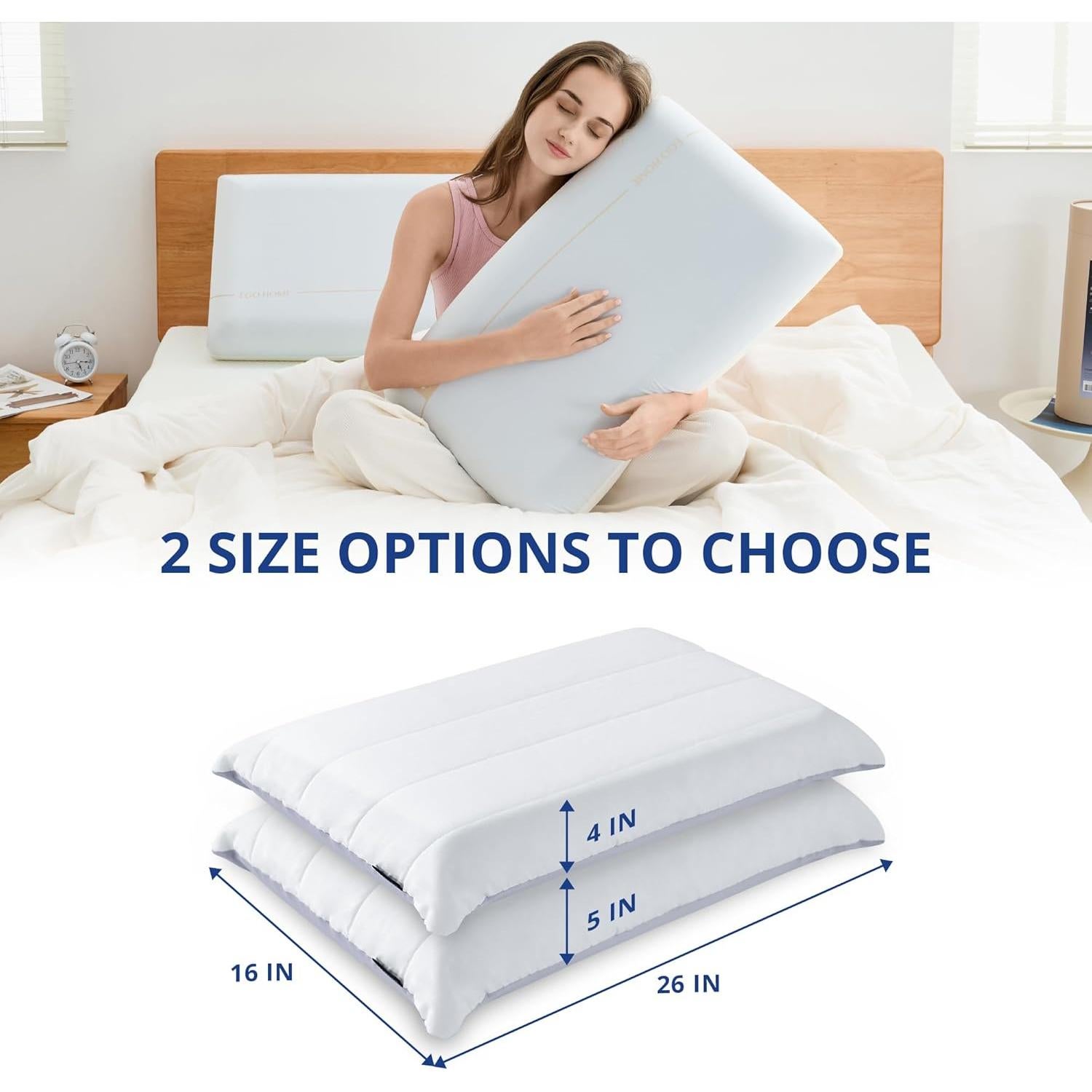 Almohada Ergonómica EGOHOME Espuma con Memoria Refrigerante 66x41cm