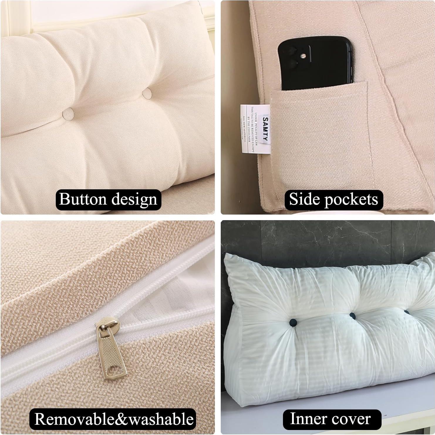 Almohada Triangular de Cuña SAMTY Twin XL Beige 39x20.3x50.8 cm