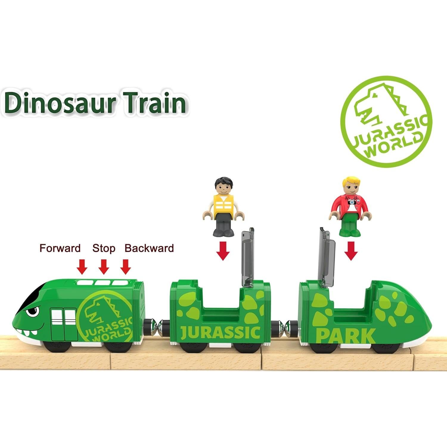 Juego de tren eléctrico Z MAYABBO con dinosaurio y vías
