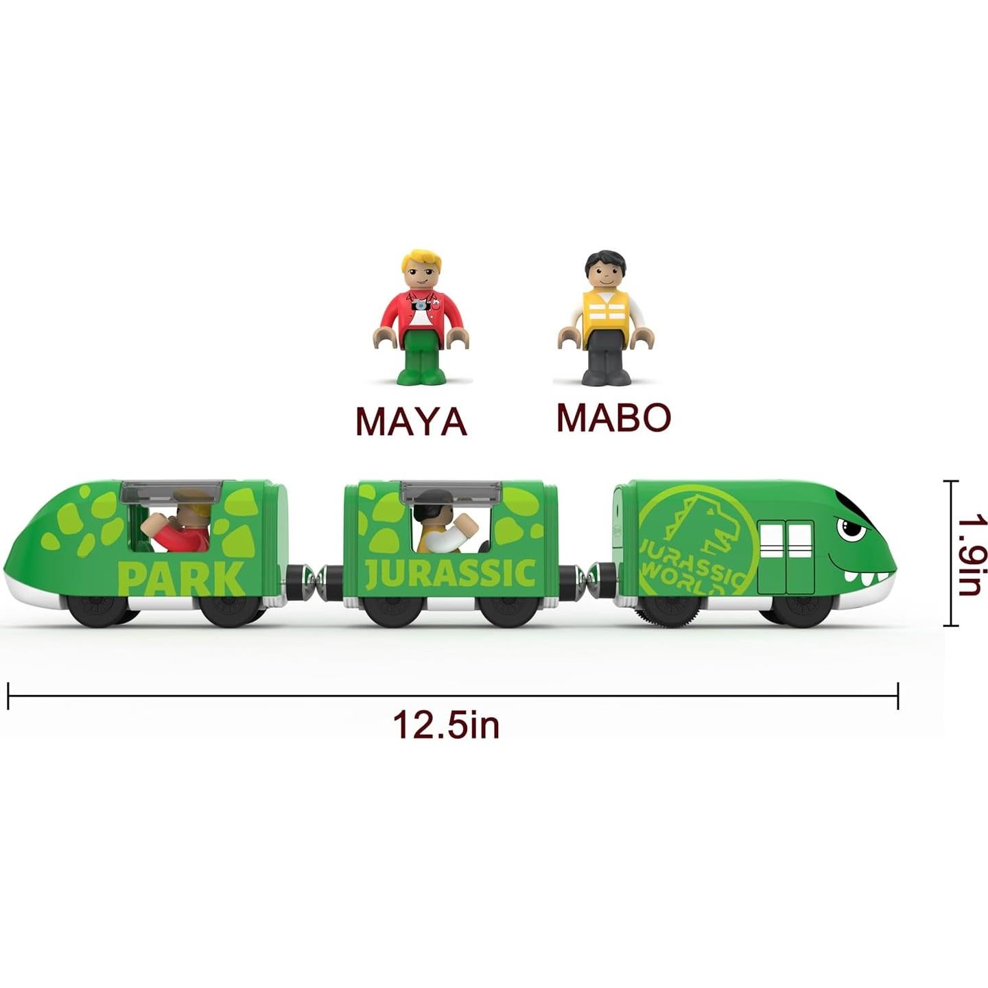 Juego de tren eléctrico Z MAYABBO con dinosaurio y vías