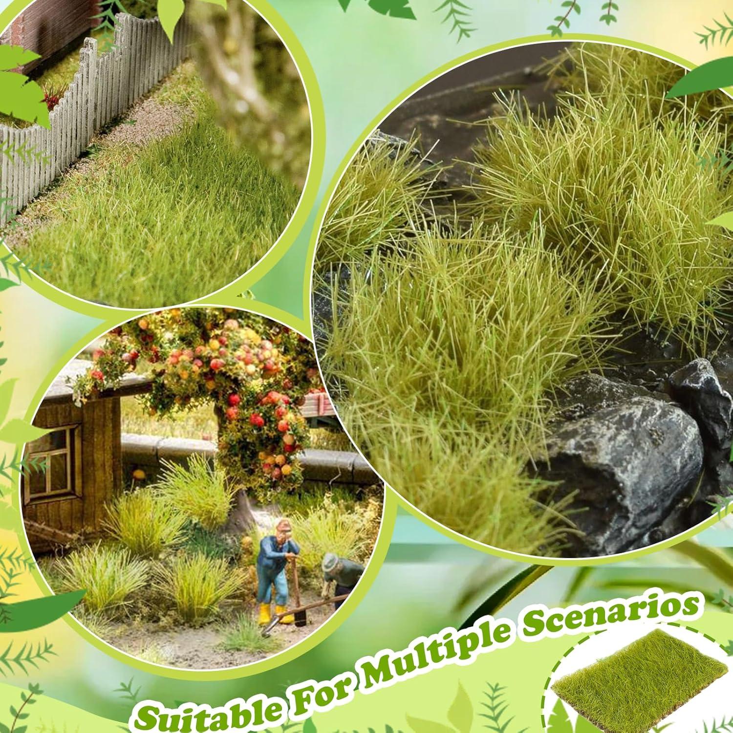 Mechones de Hierba Estática Warmtree para Dioramas y Trenes Miniatura