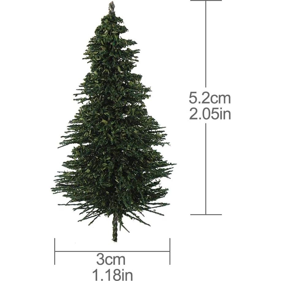 50 Árboles de Modelo de Pino Verde Oscuro Evemodel 52mm