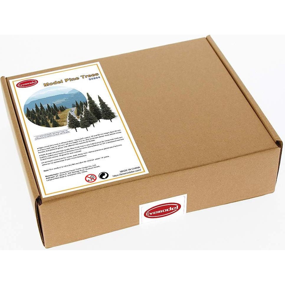 50 Árboles de Modelo de Pino Verde Oscuro Evemodel 52mm