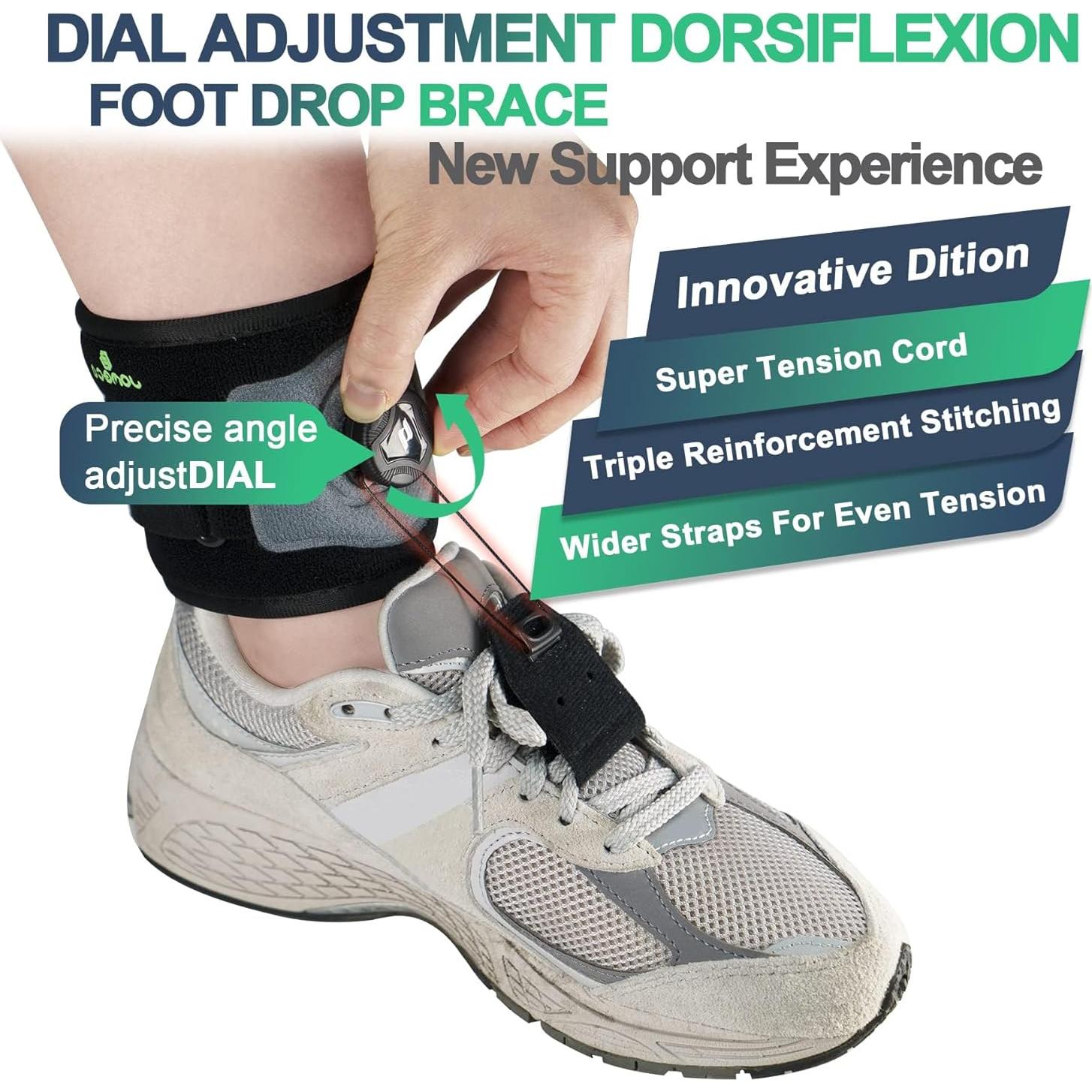 Férula AFO JOMECA para Pie Caído Ajustable Unisex - Gris-Negro