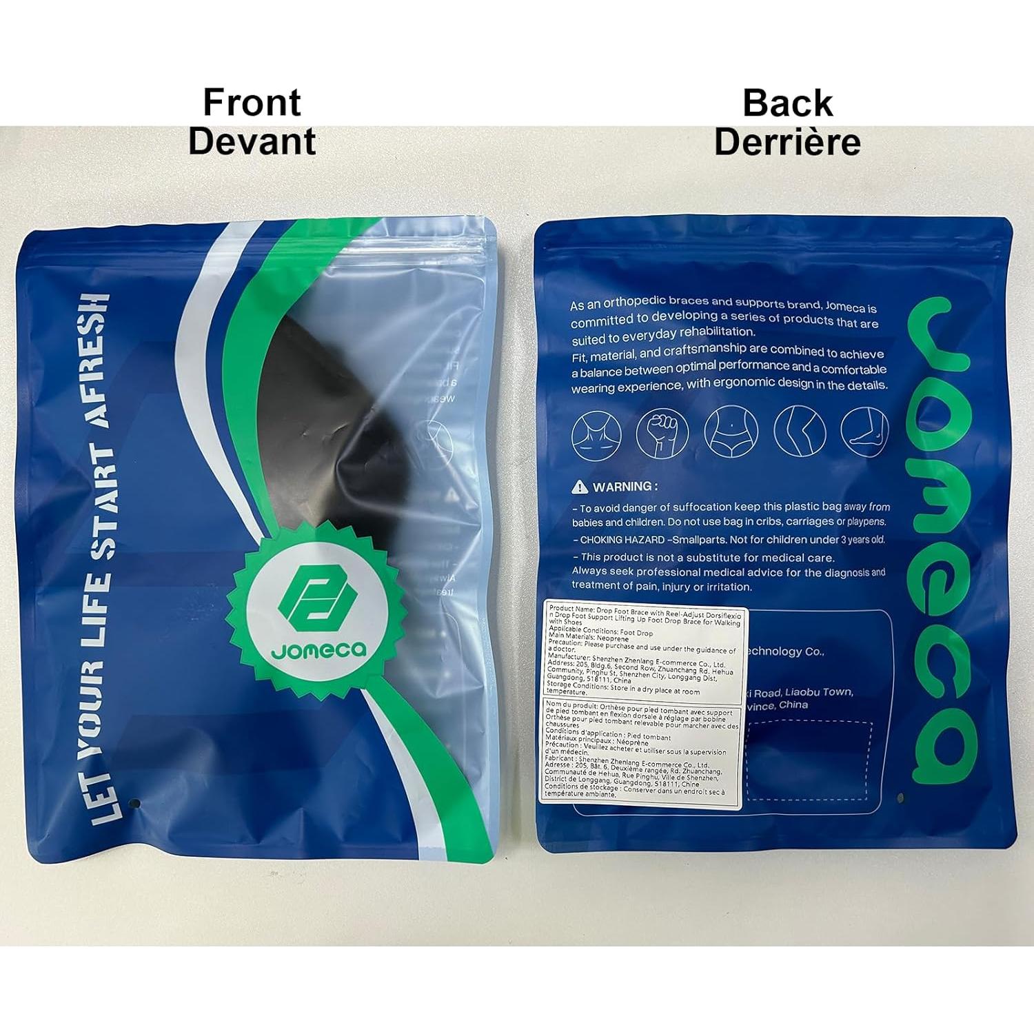 Férula AFO JOMECA para Pie Caído Ajustable Unisex - Gris-Negro