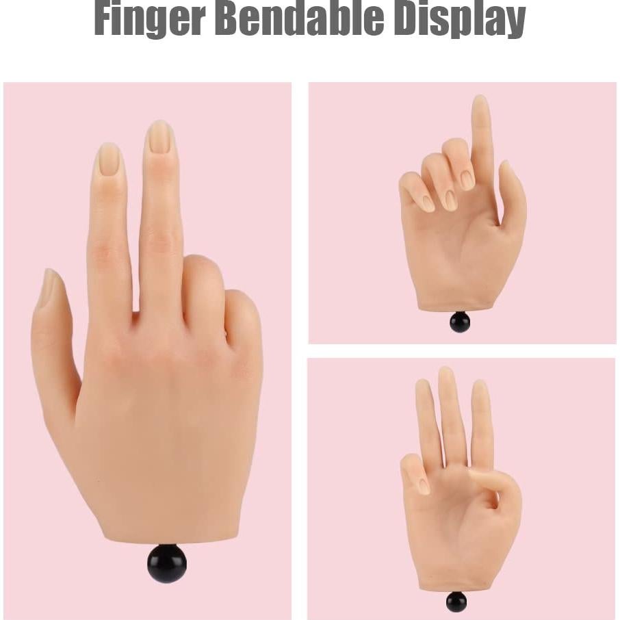 Mano Falsa de Silicona KnowU para Uñas Acrílicas - Derecha