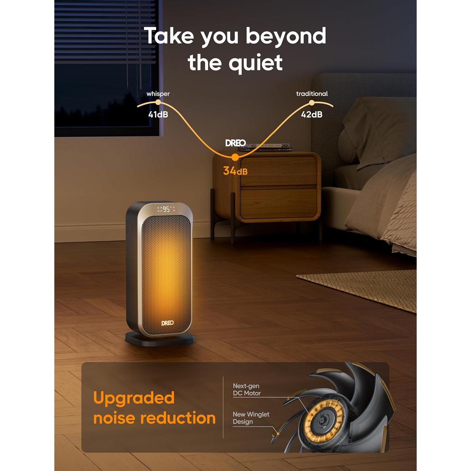 Calentador Eléctrico Dreo DR-HSH007 Oro 1500W con Control Remoto