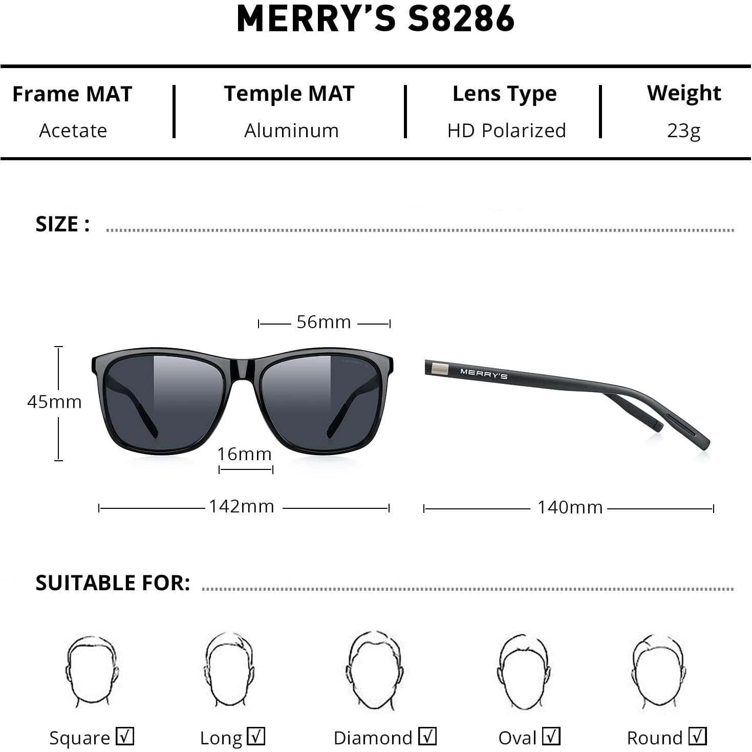 Gafas de sol polarizadas MERRY'S Vintage S8286 unisex