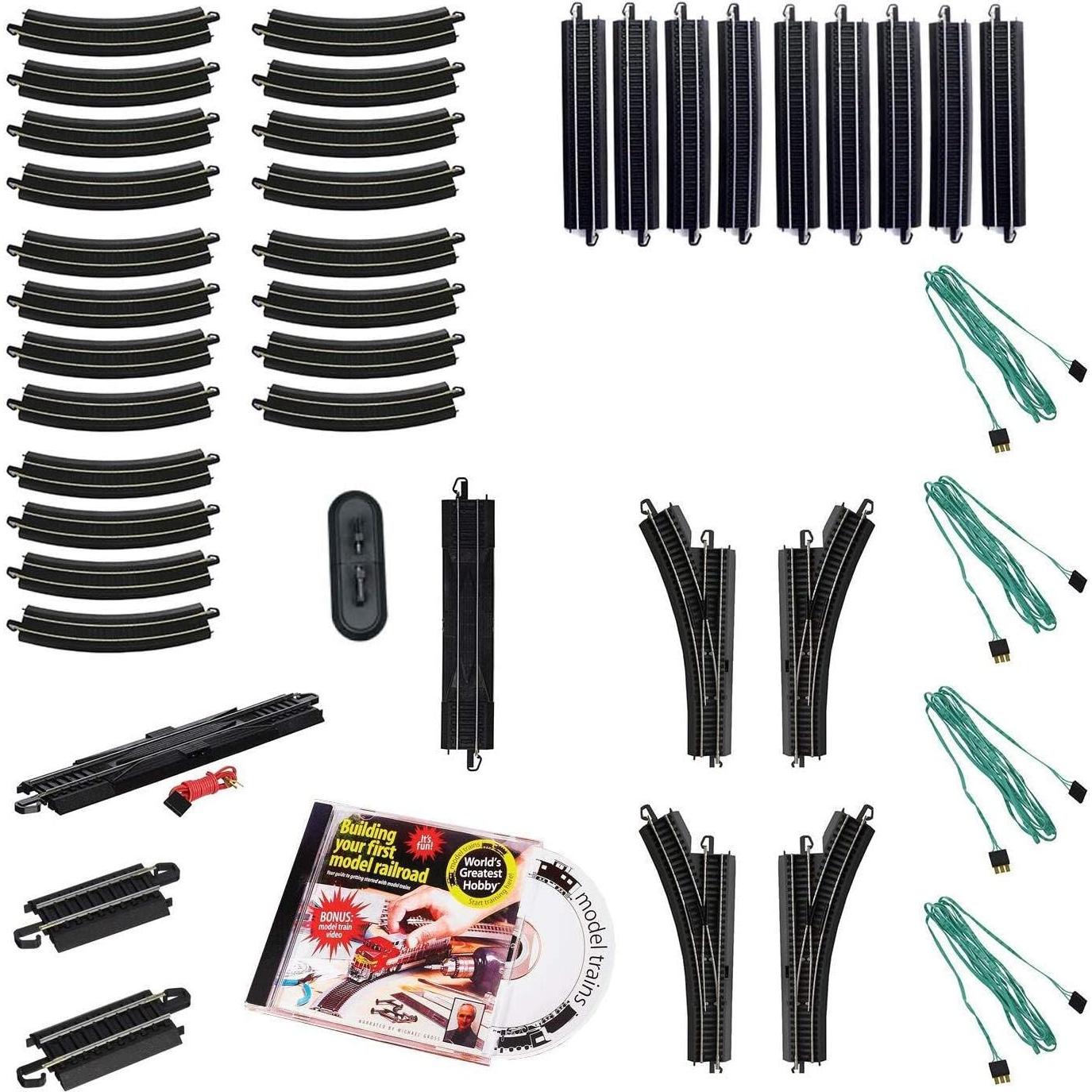 Bachmann E-Z Track Pack HO - Rieles de acero 45 piezas