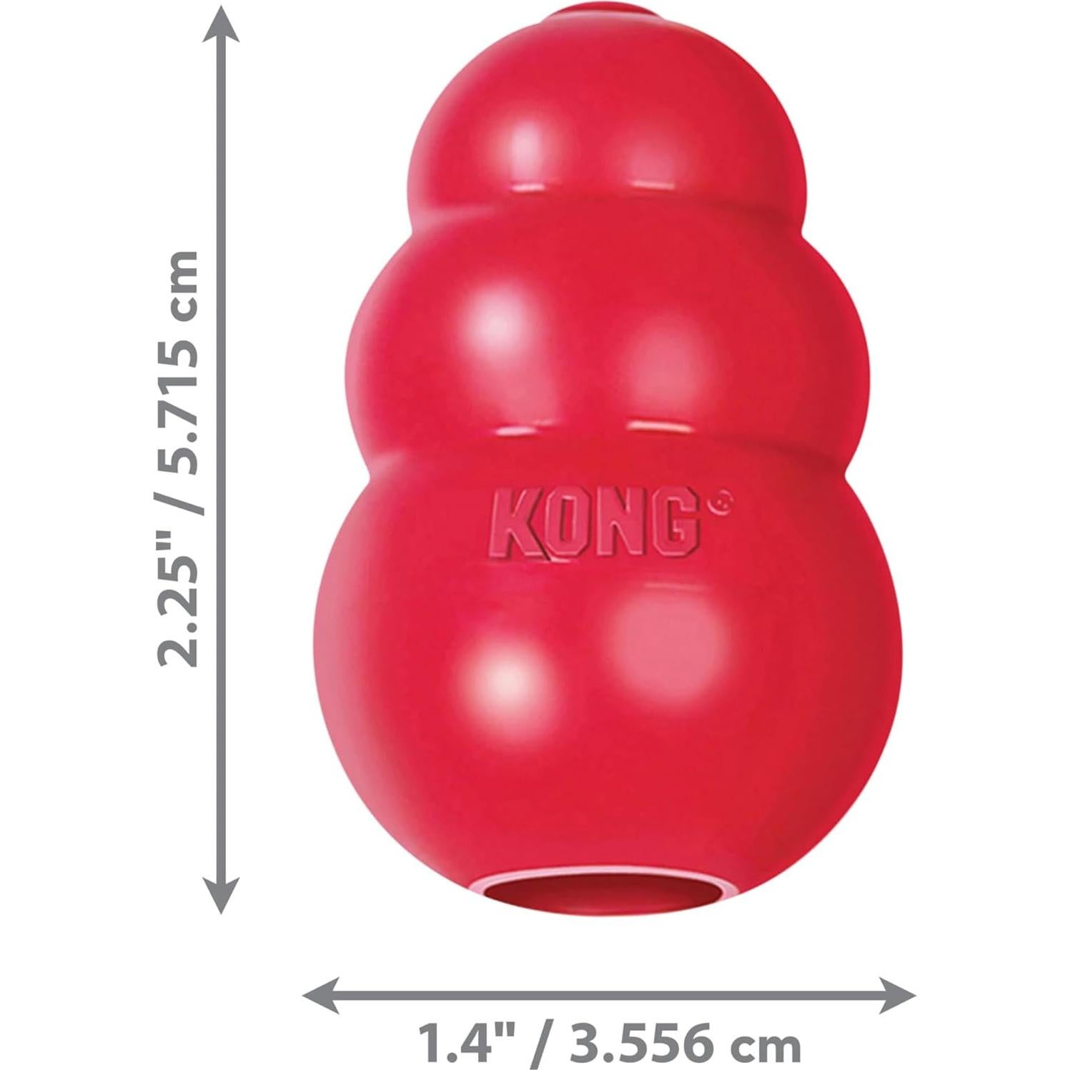 KONG Classic Juguete Rellenable para Perros Extra Pequeños - Caucho Natural Duradero