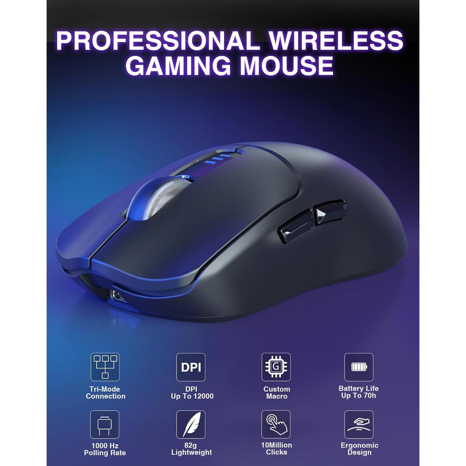 Ratón Gaming Inalámbrico AULA SC580 12000 DPI Ergonómico