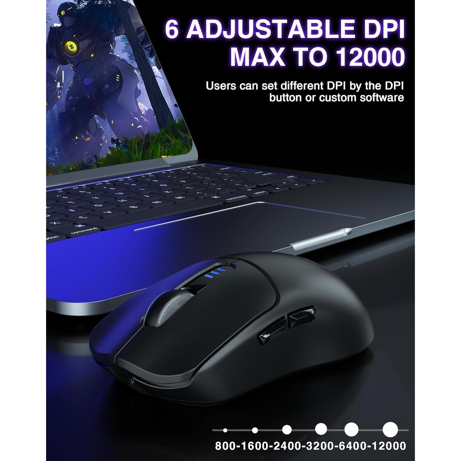 Ratón Gaming Inalámbrico AULA SC580 12000 DPI Ergonómico