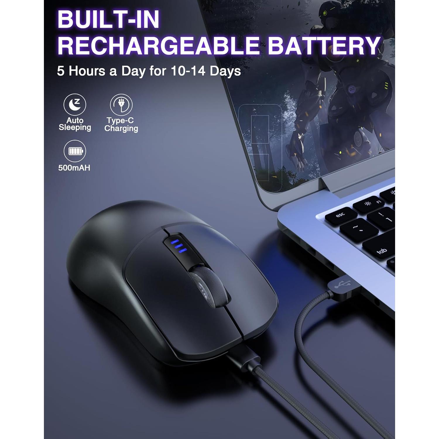 Ratón Gaming Inalámbrico AULA SC580 12000 DPI Ergonómico