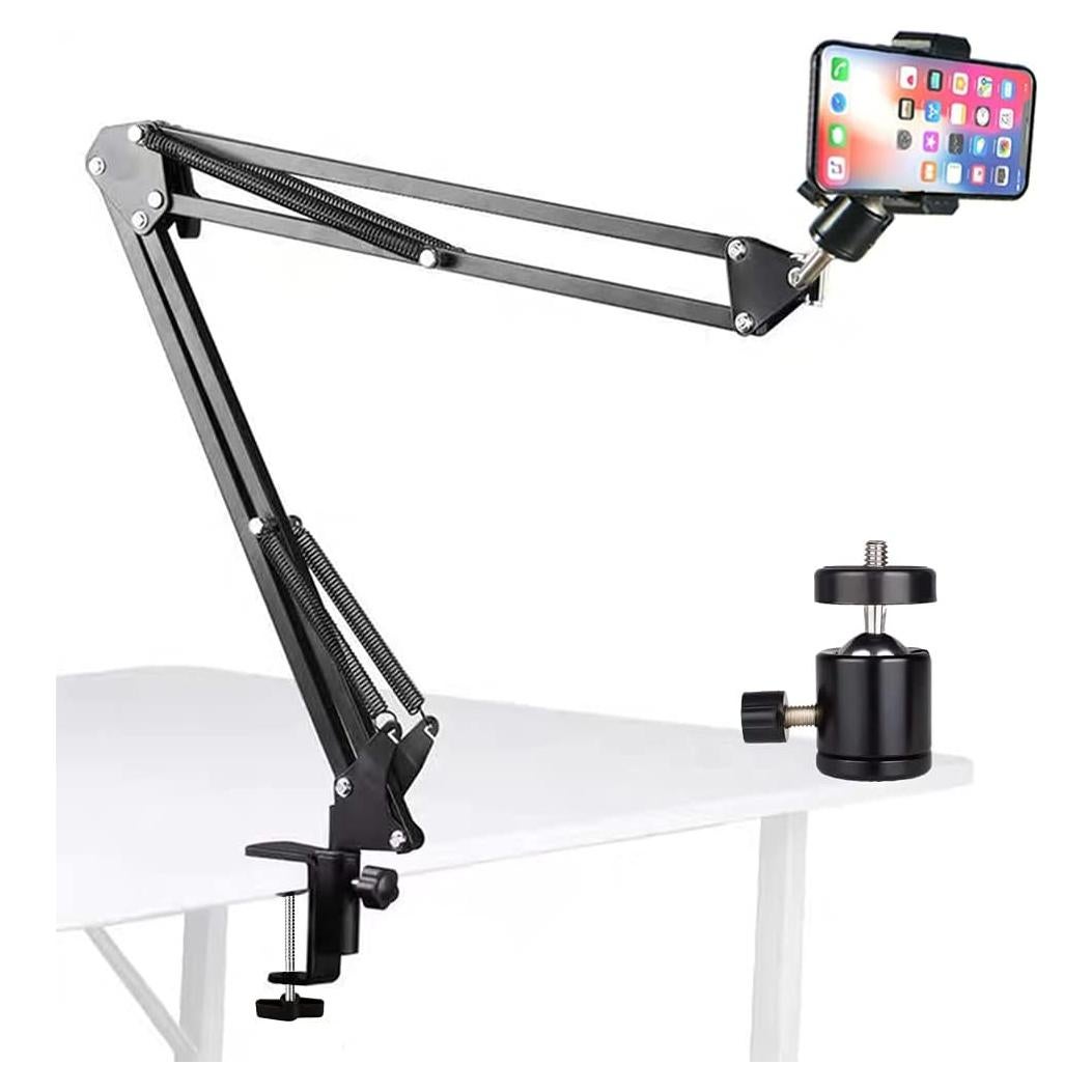 Soporte de trípode superior TH-YIYANT con brazo articulado y soporte para teléfono